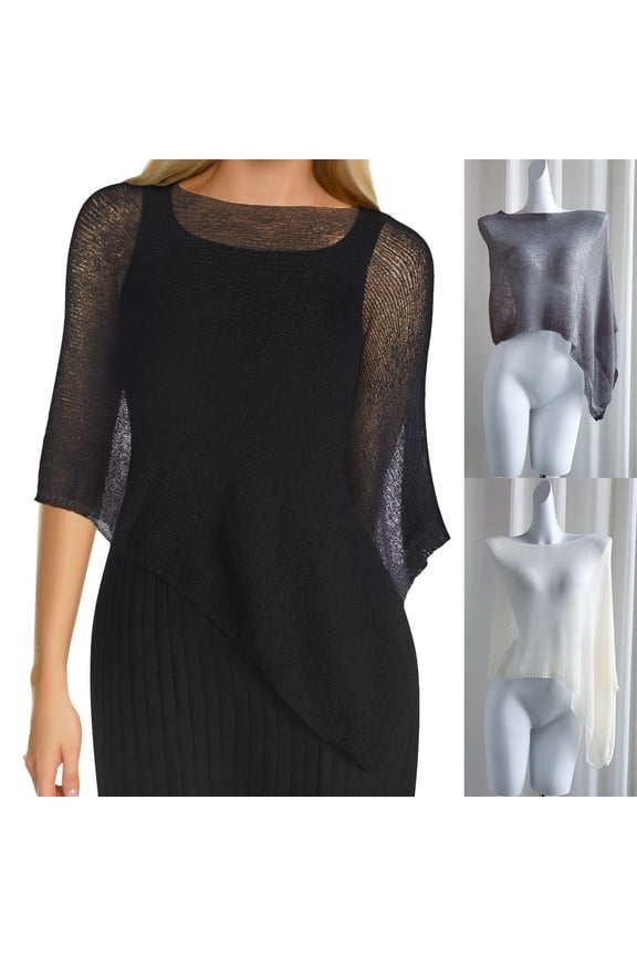 Women Mesh Sheer Side Slit Sheer Poncho Shrug Short Sleeve Beach Skirt Wear Bikini Summer Beach Cover-up Fashion Shawl Irregular Loose Lazy Shawl Thin Sun Cape Women's Shawl Color Beige