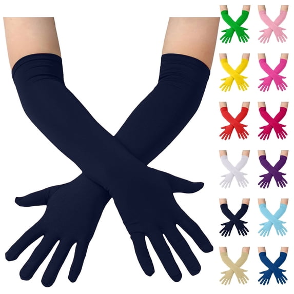 WHEANG Women's Gloves Gloves Length Stretchy Opera Gloves Spandex Performance Dance Gloves for Women Elegant Tea Lightweight Soft & Stretchy Comfort Gloves Pink One Size 2026 Sales Under $1