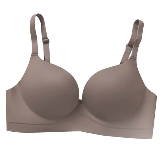 WHEANG Womens Bra Seamless One Piece Wireless No Underwire Bra Soft Stretch Support Bras for Women Side Breast Lift Anti-Sagging Everyday Comfort Bra for Daily Sports Lounge Wear 32 Brown