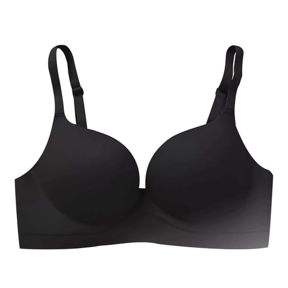 WHEANG Womens Bra Seamless One Piece Wireless No Underwire Bra Soft Stretch Support Bras for Women Side Breast Lift Anti-Sagging Everyday Comfort Bra for Daily Sports Lounge Wear 38 Black