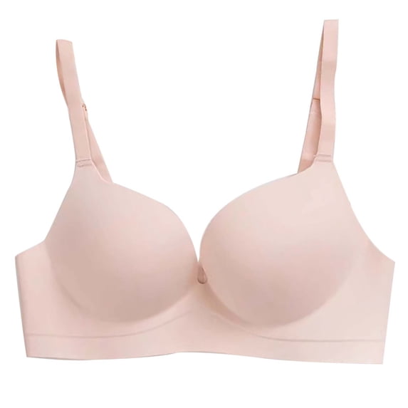 WHEANG Womens Bra Seamless One Piece Wireless No Underwire Bra Soft Stretch Support Bras for Women Side Breast Lift Anti-Sagging Everyday Comfort Bra for Daily Sports Lounge Wear 32 Pink