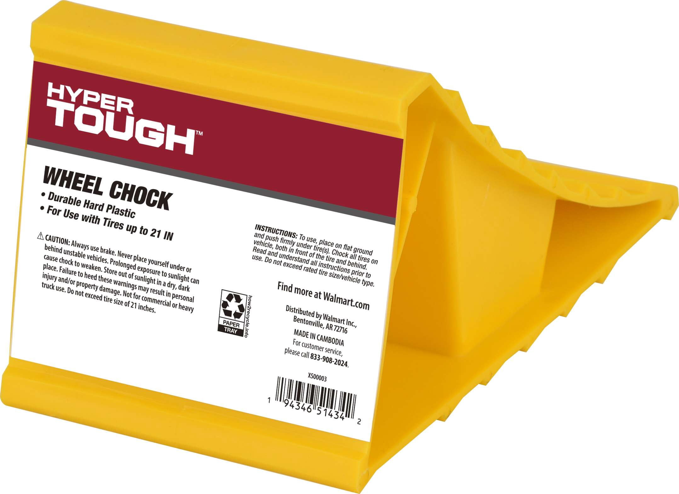 Hyper Tough Single Wheel Chock for Trailer Stability