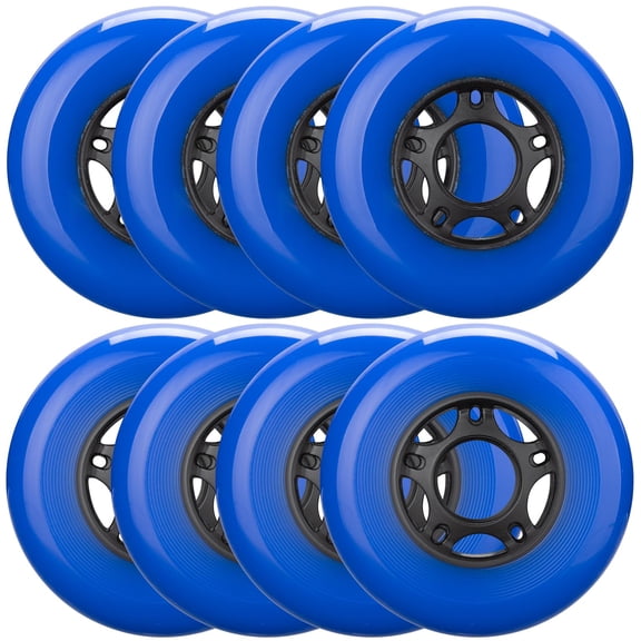 WHEELCOME Inline Skate Wheels 85a Blue 64mm 8-Pack Replacement
