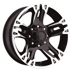 17x8 Gloss Black Automotive Rim with Diamond Cut Accents and Clear Coat Finish