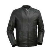 WhetBlu Mens Iconoclast TALL Genuine Leather Jacket Black, XL
