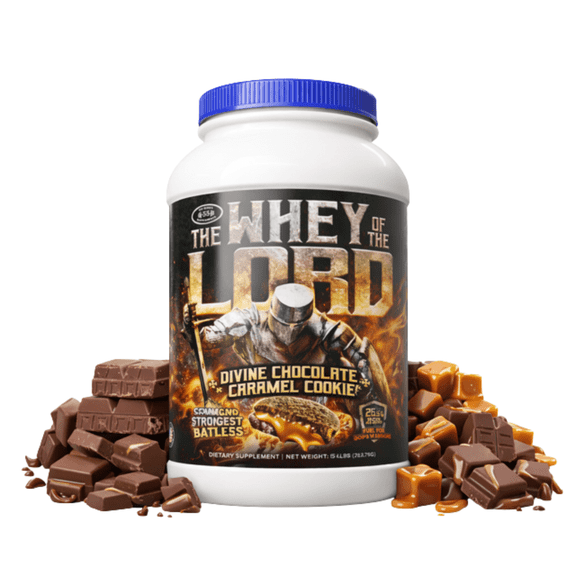 THE WHEY OF THE LORD Divine Whey Protein Isolate  Premium Muscle Growth & Recovery Shake  Rich Flavor, Smooth Mix, Amino Acid Support, For Daily Use (Chocolate Caramel Cookie)