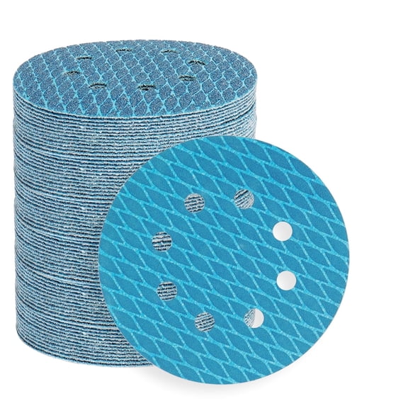 WHFNDF-5 Inch 8 Hole Diamond Shape Sanding Discs600 Grit, 50 Pcs Hook and Loop Sanding Discs for Orbital and Random Disc Sanders, Woodworking, Metalworking, Anti-Blocking SandinDiscs