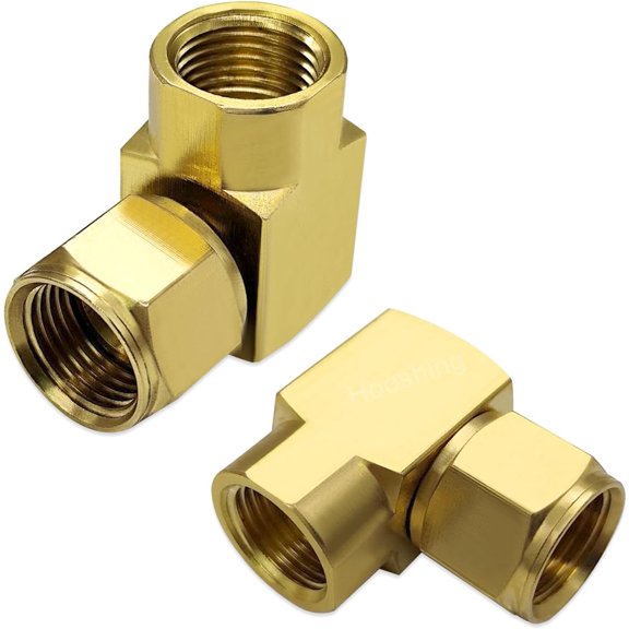 WHFNDF-90 Elbow Flare Fitting for Olympian Low Pressure Gas Fired Heaters 3/8" Female Brass Flare Connector, 2 Pack