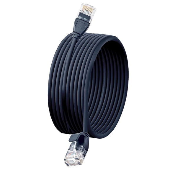 WHFNDF-Cat 6A Ethernet Cable 30 ft AWG 34 - Ultra Slim Flexible High-Speed 10Gbps LAN Network Cable, U/UTP Internet Patch Cord, Cat6A Cable, Ethernet Cat6A Cord for Home, Office, Gaming, Black