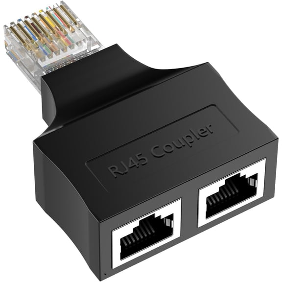 WHFNDF-RJ45 Ethernet Splitter,Ethernet Netork Adapter 1 Male to 2 x Female Super Cat6 LAN Network Adapter Cable Splitter Adopter Suitable Super Cat5,Cat5e,Cat6,Cat7,Cat 8 Socket Connector One Interne