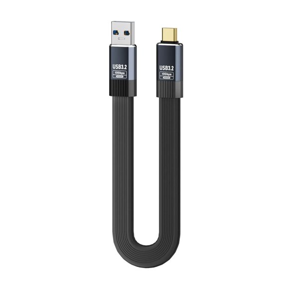 WHFNDF-USB A to USB C Flat Cable,USB 3.2 Gen 2 10Gbps Data Transfer PD 15W Fast Charging Compatible with iPhone 16/15 1.64FT/0.5M