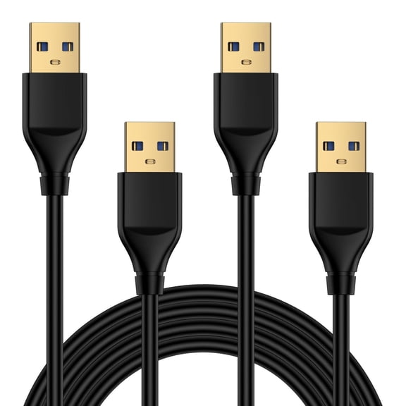WHFNDF-USB to USB Cable, 2 Pack 6FT USB2.0 Male to Male USBA to USBA Cable Double End A to A USBCord for Data Transfer,Soundbar,Monitor,Computer PC Laptop Cooler,KVM,External Hard Drive,TV,DVD Player