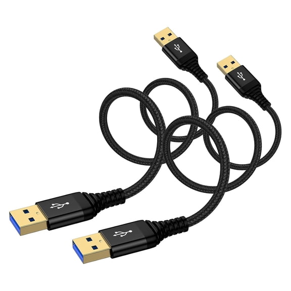 WHFNDF-USB to USB Cable 3 ft, 2Pack USB3.0 Male to Male A to A Double Side USBCord for Data Transfer, Sound Bar, External Hard Driver, Computer PC Laptop Cooler, DVD Player, KVM, TV, Hub, Monitor, Se