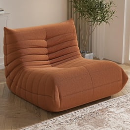 Faux Fur Bean Bag Chair with Ottoman, Soft Fluffy Plush Lazy Sofa