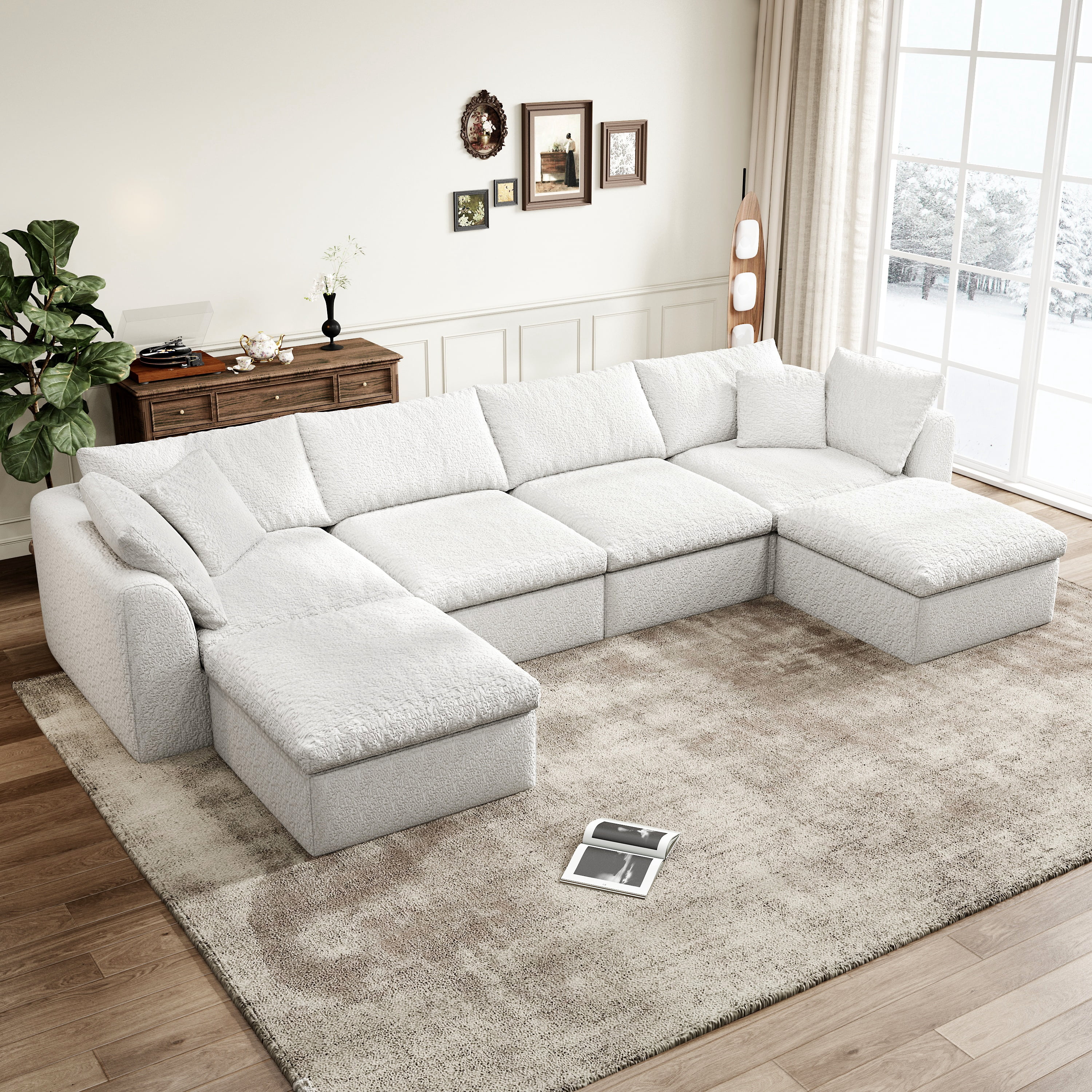 WHGBJA Modular Sectional Sofa with Chaise, Modern L Shaped Cloud Couch ...