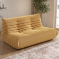 thumbnail image 1 of WHGBJA Adults Bean Bag Chair Loveseat, Lazy Floor Chair Togo Sofa for Kids, High-Density Sponges Filling Gaming Bean Bag, Yellow, 1 of 9