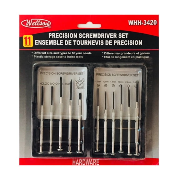 WHH-3420 - SCREWDRIVER PRECISION 11PC/SET DIFFERENT SIZE AND TYPES