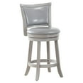 thumbnail image 1 of WHI Rowan 26" Solid Wood/Faux Leather Counter Stools in Gray (Set of 2), 1 of 6