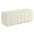 thumbnail image 1 of WHI Contemporary Boucle Fabric Large Ottoman Bench Ivory, 1 of 6