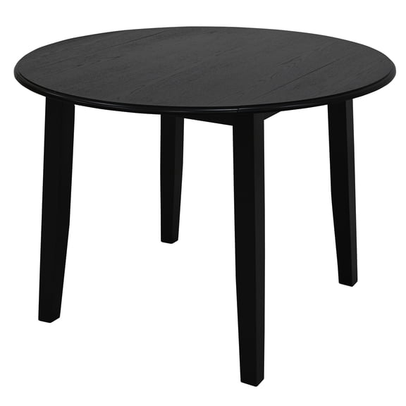 WHI Modern Engineered Wood & Oak Veneer Round Dining Table - Black