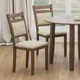 thumbnail image 1 of Inspire Modern Solid Wood & Fabric Dining Chair in Walnut & Beige (Set of 2), 1 of 6
