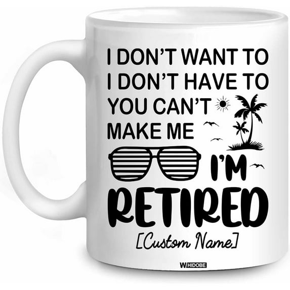 WHIDOBE Funny Retirement Gift Mug Retired Not My Problem Any More Mug for Women Men Dad Mom Retired Calendar Mug Coworkers Office Family Idea for Her Nurse Mothers Day Birthday Anniversary Christmas