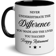 WHIDOBE Happy Retirement Gifts for Men Women - Going Away Gifts for Boss, Manager, Coworkers Office, Colleague, Goodbye, Farewell, Coworkers Leaving, Quitter for Coworker, Retired Accent Mug 11oz