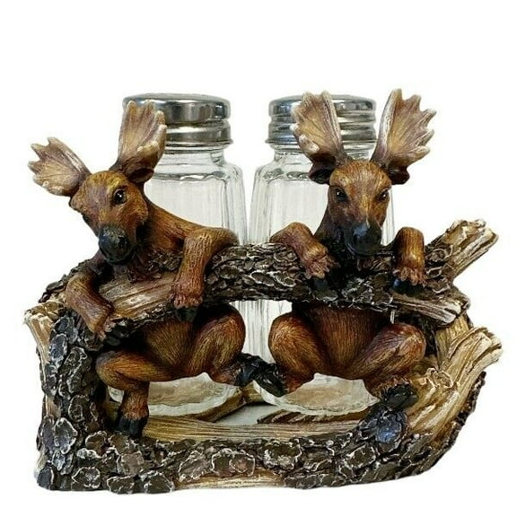 WHIMSICAL MOOSE Salt & Pepper Shaker Set, by DeLeon Collections