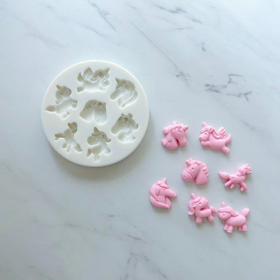 WHIMSICAL UNICORNS BAKING MOLD FOR CUPCAKES, CAKEPOPS, CHOCOLATE STRAWBERRIES, PRETZELS & RICE KRISPIES