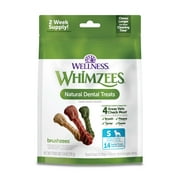 Wellness WHIMZEES Daily Brushzees Dog Dental Treats, Natural Chews, Small Size Stick, (14 Count)