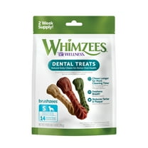 WHIMZEES By Wellness Daily Use Pack Grain Free Dental Treats for Dogs, Small Brushzees Bag of 14