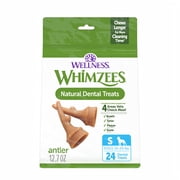 Wellness WHIMZEES Antler Occupy Natural Dog Dental Treat, Chews, Freshens Breath, Small Size, 12.7 oz Bag, 24 Count