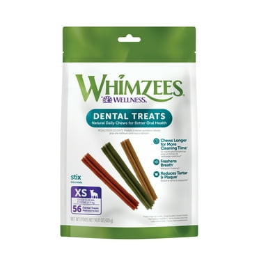 WHIMZEES by Wellness Stix Natural Grain Free Dental Chews for Dogs, Extra Small Breed, 56 count