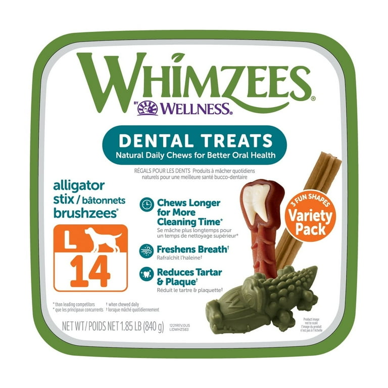 WHIMZEES Dental Chews for Dogs Large Breed 14 Count Tartar Plaque