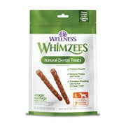 WHIMZEES by Wellness Veggie Sausage Natural Grain Free Dental Chews for Dogs, Large Breed, 7 count