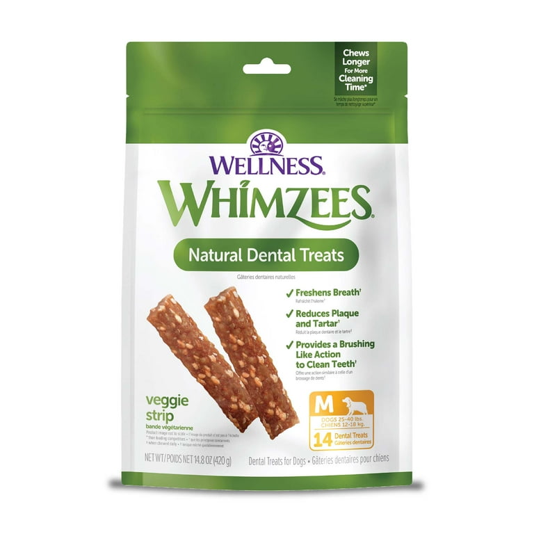 Whimzees Medium Veggie Strip Dental Chew Dog Treats Whimzees Medium Veggie Strip Dental Chew Dog Treats