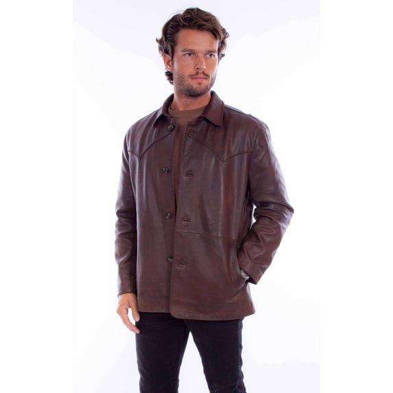 Scully 2050-303-L Men Whip Stitch Jacket, Chocolate - Large