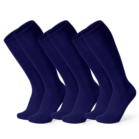 WHIPPY 3 Pairs Baseball Socks for Youth Kids Boys Girls Knee High Tube Socks for Softball Football Soccer