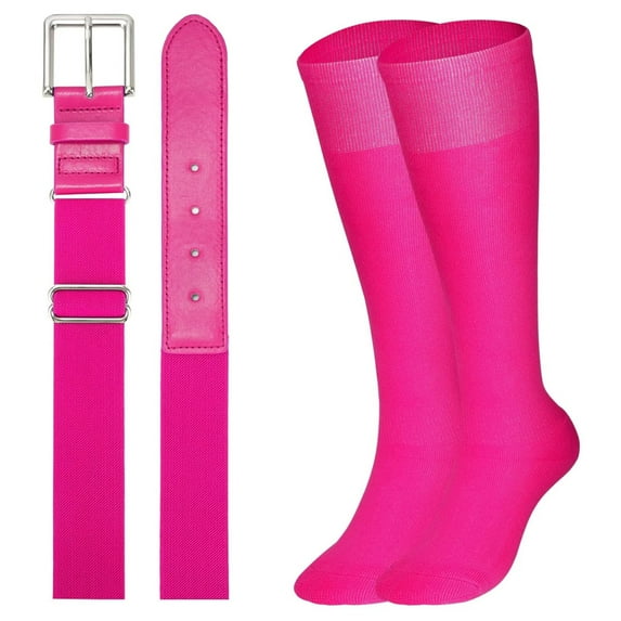 WHIPPY Baseball Belt and Socks Combo for Youth Boys Girls Softball Belt Adjustable Elastic Belt for Kids Children