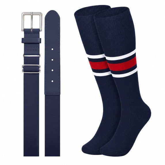 WHIPPY Baseball Socks and Belt for Youth Adult Softball Socks and Elastic Belt