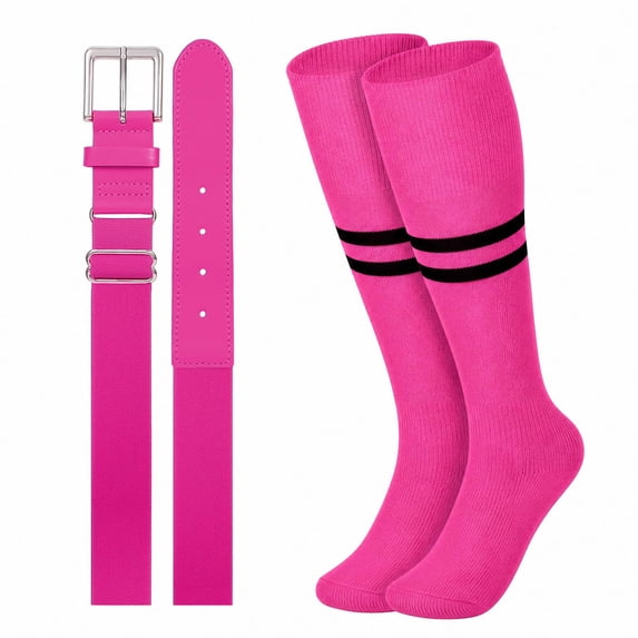 WHIPPY Baseball Socks and Belt for Youth Adult Softball Socks and Elastic Belt