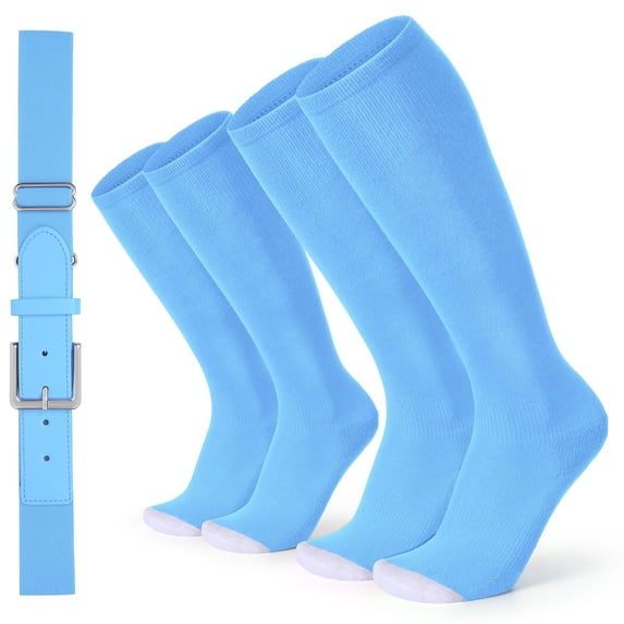 WHIPPY Baseball Socks and Belt for for Youth Kids Softball Socks Elastic Belts for Boys Girls