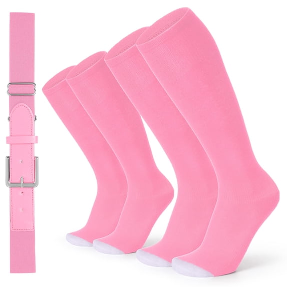 WHIPPY Baseball Socks and Belt for for Youth Kids Softball Socks Elastic Belts for Boys Girls