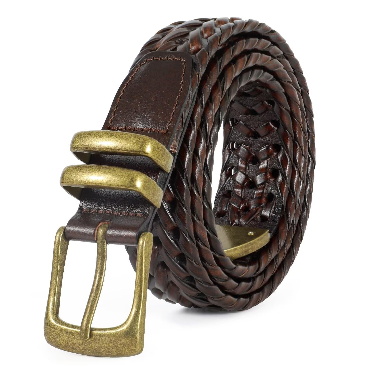 WHIPPY Braided Leather Belt for Men Women, Men's Leaher Woven Belts for ...