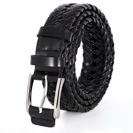 wrangler ベルト　MAL-0544 Wrangler Men's Genuine Leather Braided Belt, Sizes 32-52