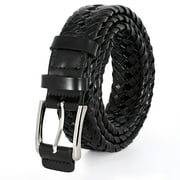 WHIPPY Braided Leather Belts for Men, Mens Woven Belt for Jeans Pants