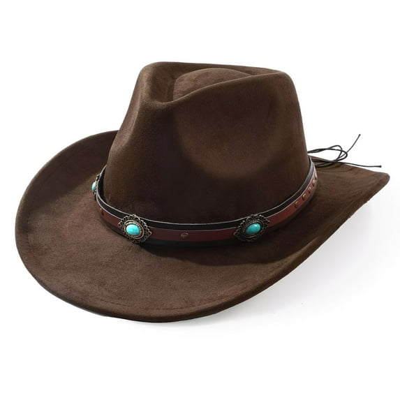 WHIPPY Cowboy Hat for Men Women Western Cowgirl Hat Beach Hat with Wide Brim