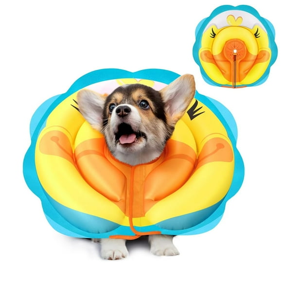 WHIPPY Dog Cone Collar for Small Medium Large Dogs Pet Recovery Cone Inflatable Dog Neck Donut Collar Alternative After Surgery