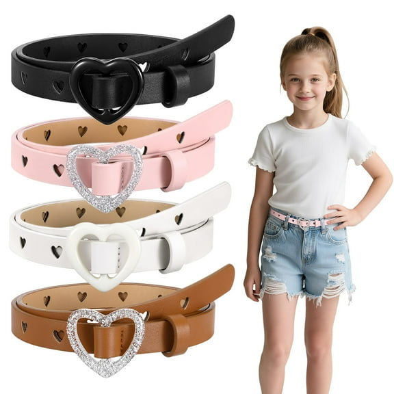 WHIPPY Girls Belts Kids Leather Waist Belts for Jeans Dresses