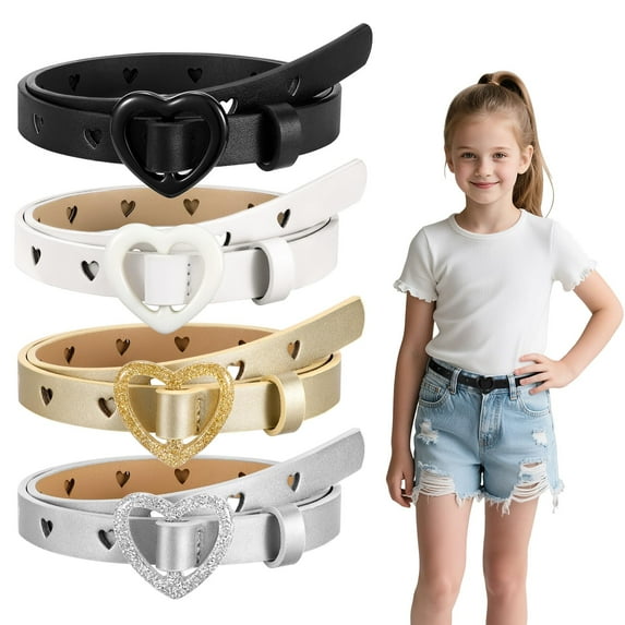 WHIPPY Girls Belts Kids Leather Waist Belts for Jeans Dresses